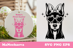 Cute Doberman Easter Dog SVG | Coquette Easter Sublimation Product Image 1