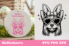 Cute Yorkshire Terrier Easter Dog SVG | Coquette Sublimation Product Image 1
