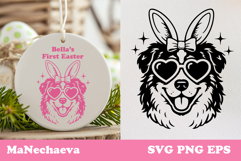 Cute Australian Shepherd Easter Dog SVG Coquette Sublimation Product Image 1