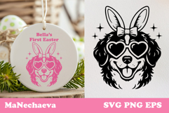 Cute Bernese Mountain Dog SVG | Coquette Easter Sublimation Product Image 1