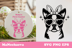 Cute Boston Terrier Easter Dog SVG | Coquette Sublimation Product Image 1