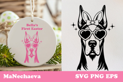 Cute Great Dane Easter Dog SVG | Coquette Easter Sublimation Product Image 1