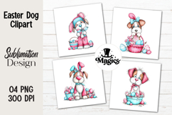 Easter Dog Clipart, Easter Sublimation PNG Product Image 1
