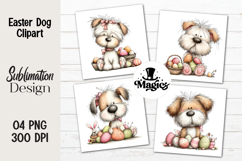 Easter Dog Clipart, Easter Sublimation PNG Product Image 1