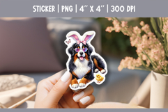 Bernese Mountain Dog Easter Sticker | Cute Spring Bunny Product Image 1
