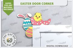 Easter Bunny &amp; Chick SVG. Easter Door Corner Laser Cut Product Image 1