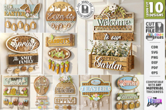 Easter Door Hangers Laser Cut Bundle | Easter Basket Planter Product Image 1