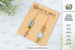 Easter Drop Earrings Bundle Laser Cut. Dangle Earrings SVG Product Image 2