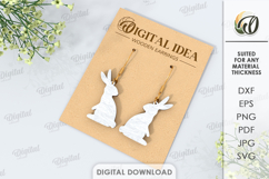 Easter Drop Earrings Laser Cut. Dangle Earrings SVG Product Image 1