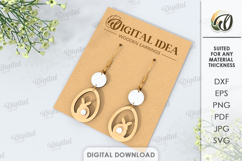 Easter Drop Earrings Bundle Laser Cut. Dangle Earrings SVG Product Image 8