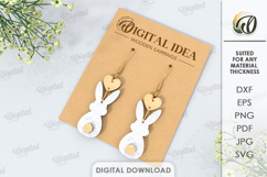 Easter Drop Earrings Laser Cut. Dangle Earrings SVG Product Image 1