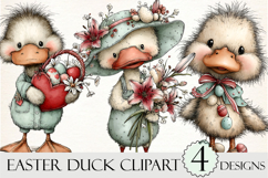 Whimsical Easter Duck Clipart Png Product Image 1