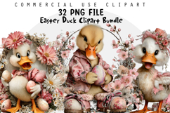 Easter Duck Clipart Sublimation Product Image 1