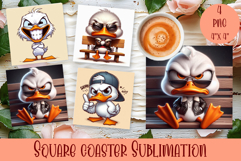 Funny duck Sarcastic Quotes Coaster Sublimation Design Product Image 1