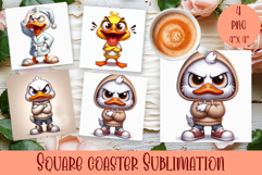 Funny duck Sarcastic Quotes Coaster Sublimation Design Product Image 1