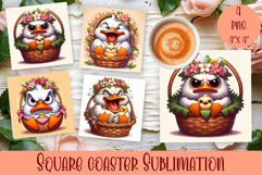 Funny duck Sarcastic Quotes Coaster Sublimation Design Product Image 1