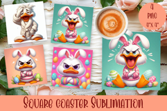 Funny duck Sarcastic Quotes Coaster Sublimation Design Product Image 1