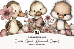 Easter Duck Whimsical Clipart Product Image 1