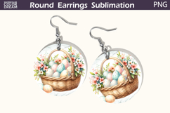 Easter Round Earrings | Easter Basket Earrings Product Image 1