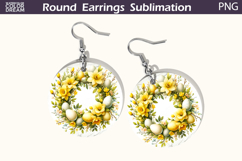 Easter Round Earrings | Easter Wreath Earrings Product Image 1
