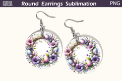 Easter Round Earrings | Easter Wreath Earrings Product Image 1