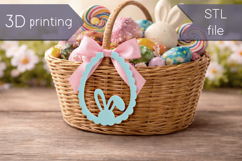 Easter egg gift tag stl, Easter basket tag 3d printing Product Image 1