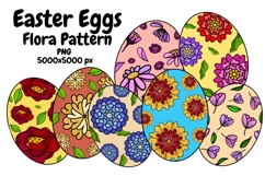 Easter Floral Egg Pattern Elements Product Image 1