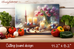 Easter Cutting Board | Basket Eggs Cutting Board, Kitchen Product Image 1