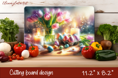 Easter Cutting Board | Basket Eggs Cutting Board, Kitchen Product Image 1