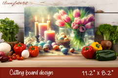 Easter Cutting Board | Basket Eggs Cutting Board, Kitchen Product Image 1
