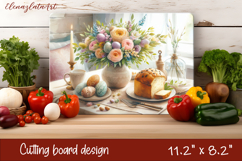 Easter Cutting Board | Basket Eggs Cutting Board, Kitchen Product Image 1
