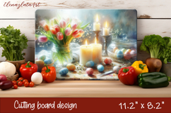 Easter Cutting Board | Basket Eggs Cutting Board, Kitchen Product Image 1