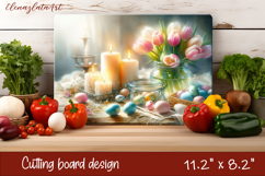 Easter Cutting Board | Basket Eggs Cutting Board, Kitchen Product Image 1