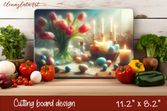 Easter Cutting Board | Basket Eggs Cutting Board, Kitchen Product Image 1