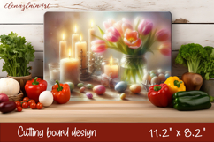 Easter Cutting Board | Basket Eggs Cutting Board, Kitchen Product Image 1