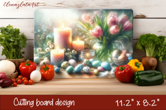 Easter Cutting Board | Basket Eggs Cutting Board, Kitchen Product Image 1