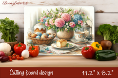 Easter Cutting Board | Basket Eggs Cutting Board, Kitchen Product Image 1