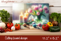 Easter Cutting Board | Basket Eggs Cutting Board, Kitchen Product Image 1