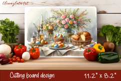 Easter Cutting Board | Basket Eggs Cutting Board, Kitchen Product Image 1