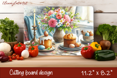 Easter Cutting Board | Basket Eggs Cutting Board, Kitchen Product Image 1