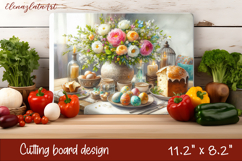 Easter Cutting Board | Basket Eggs Cutting Board, Kitchen Product Image 1
