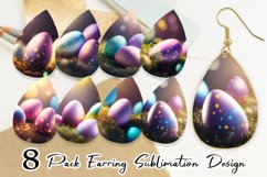 Easter Egg Bokeh Earring teardrop sublimation design Product Image 1