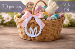 Easter egg stl, Easter basket gift tag 3d printing file Product Image 1