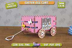 Easter Egg Cart Laser Cut Bundle, 3D Happy Easter Candy Box Product Image 3
