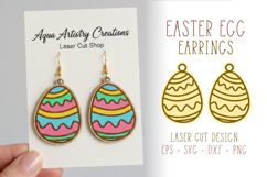 Easter Egg Earrings - Laser Cut SVG Template Product Image 1