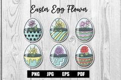 Easter Egg wih flower sticker printable Product Image 1