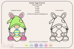 Easter egg gnome svg, bunny ear gnome cut file, Product Image 2