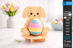Easter Egg Holder Laser Cut | Bunny Egg Stand | Table Decor Product Image 1