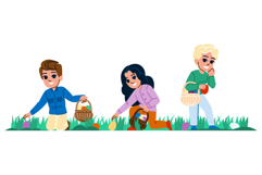 bunny easter egg hunt vector Product Image 1