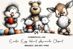 Easter Egg Hunt Animals Clipart Product Image 1
